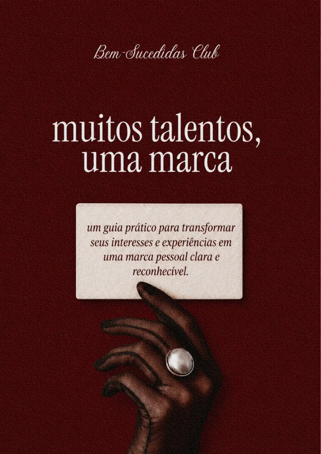detalhe do topo da capa do e-book, com o título muitos talentos, uma marca